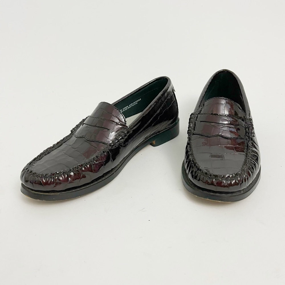 RE/DONE x Weejuns Bass & Co. Burgundy Croc Embossed Loafers